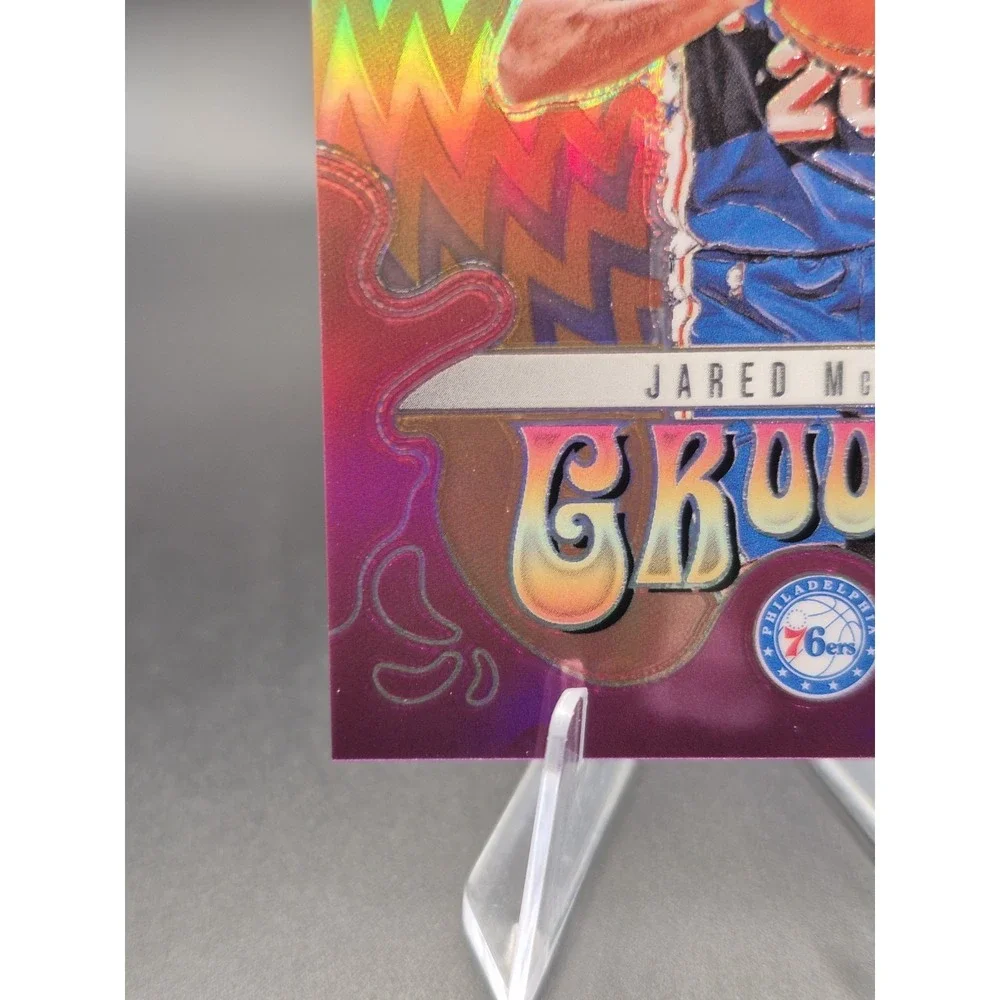 2024-25 Panini Prizm Jared McCain #9 Groovy (RC) Philadelphia 76ers SP CASE HIT
